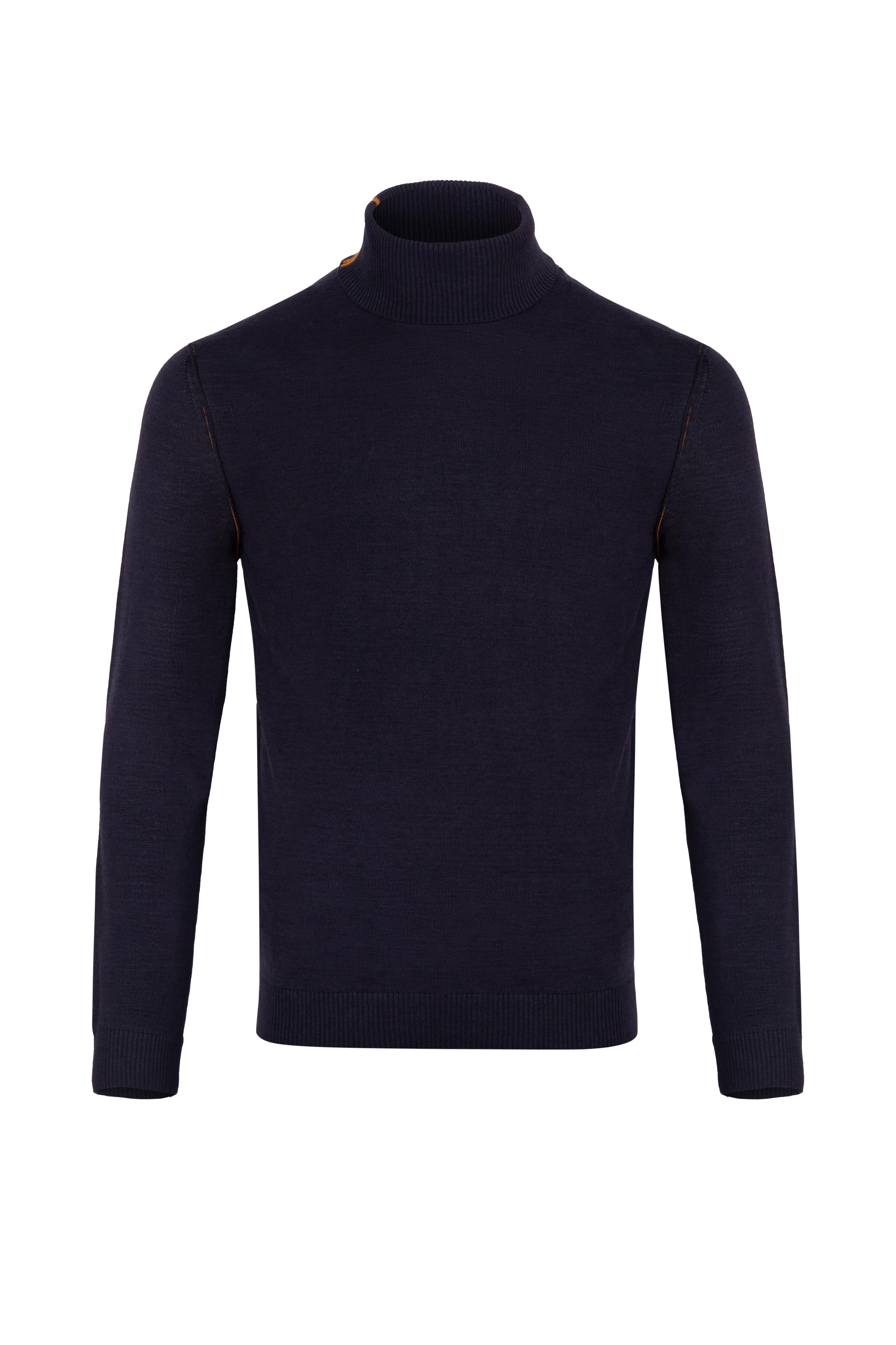 Светр на основі вовни з високим коміром