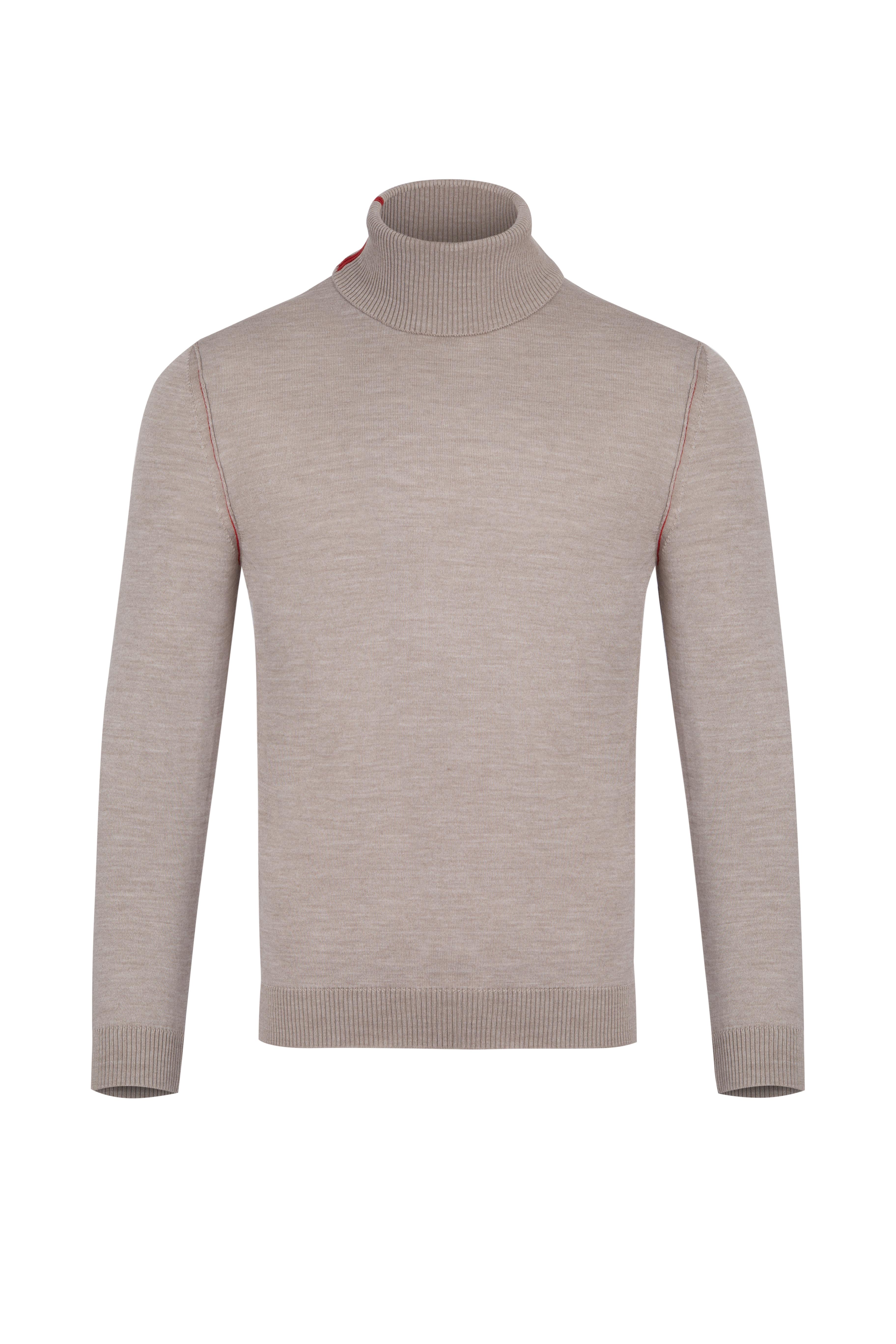 Светр на основі вовни з високим коміром