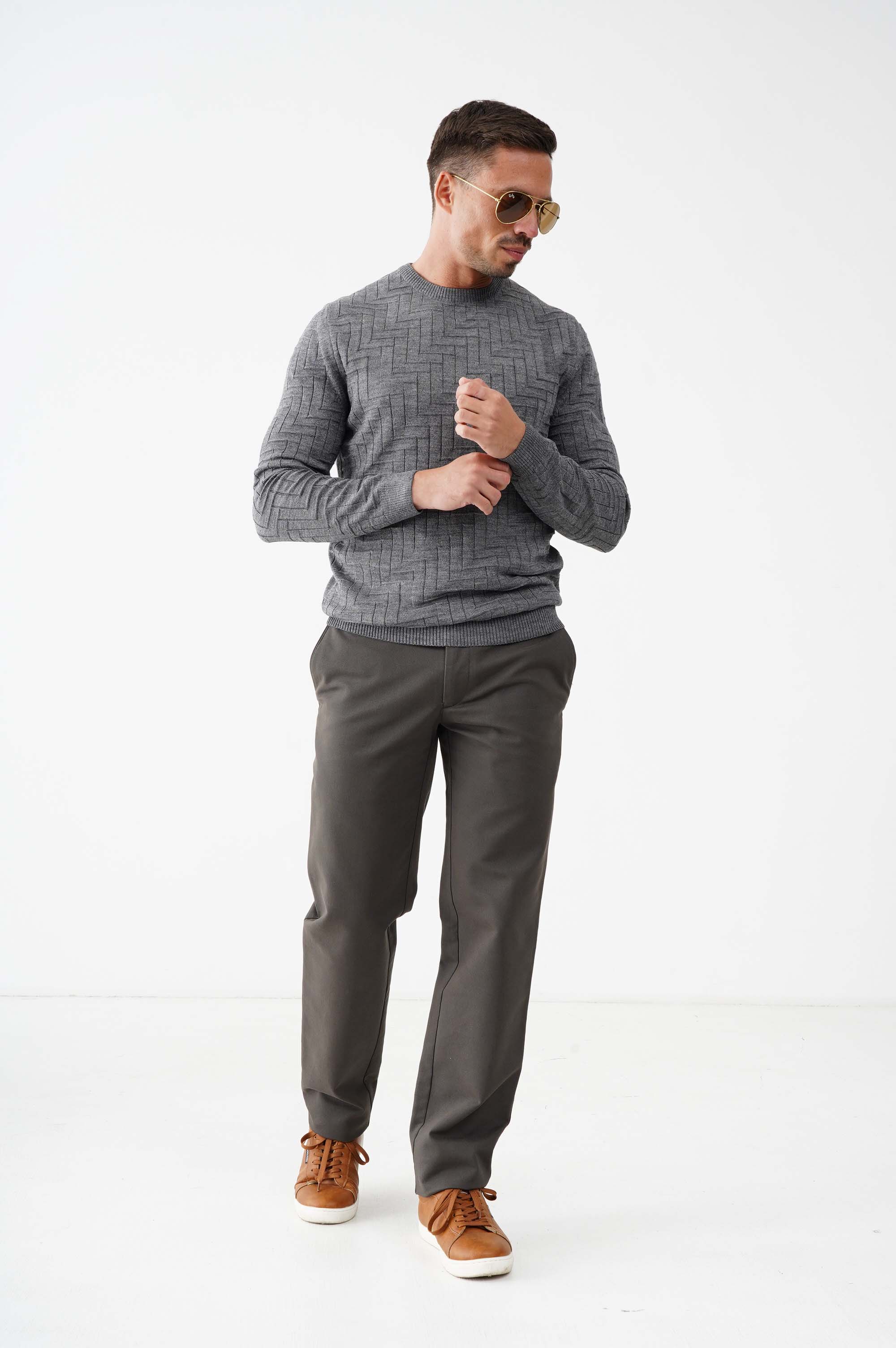 Фактурний светр із круглою горловиною