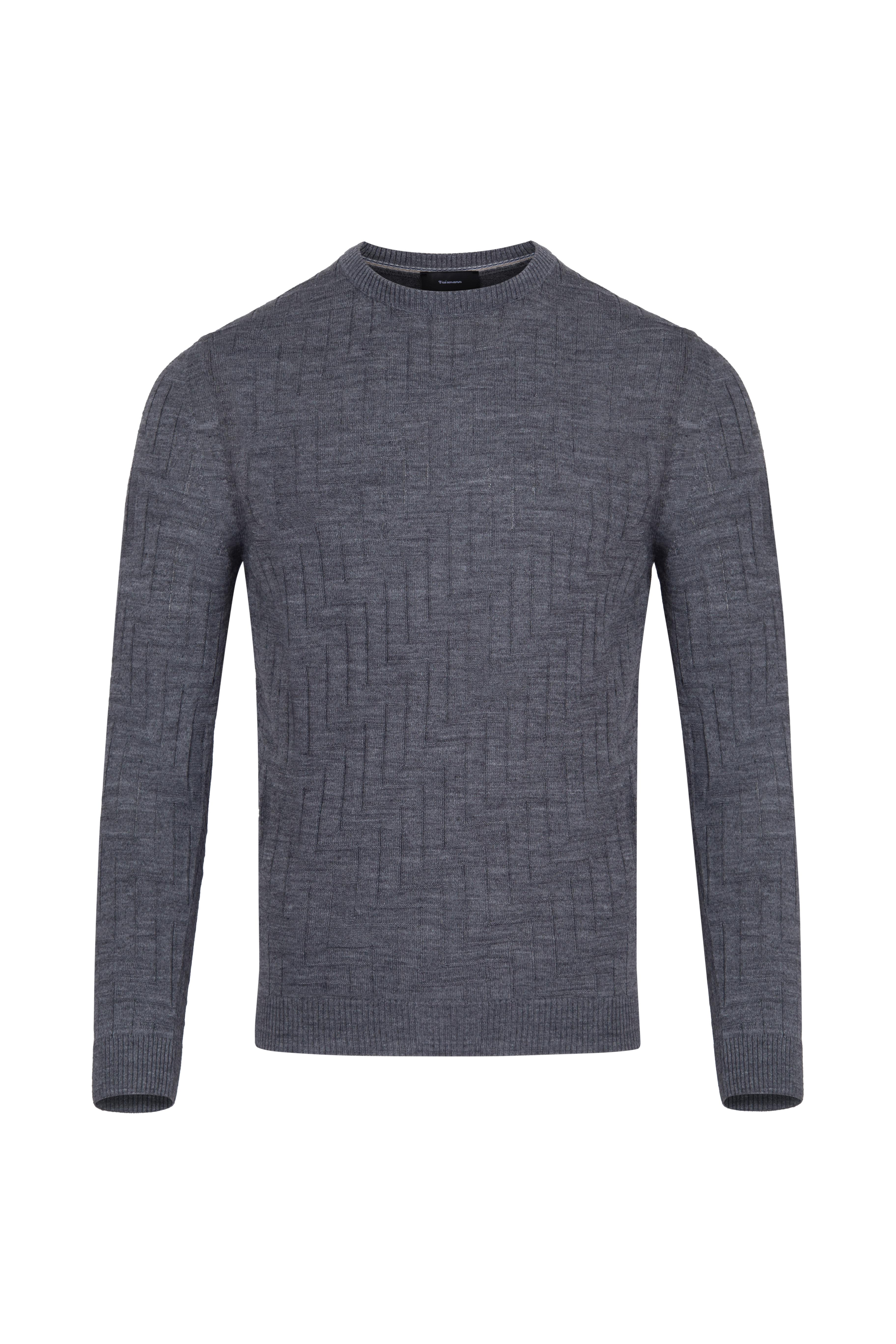 Фактурний светр із круглою горловиною