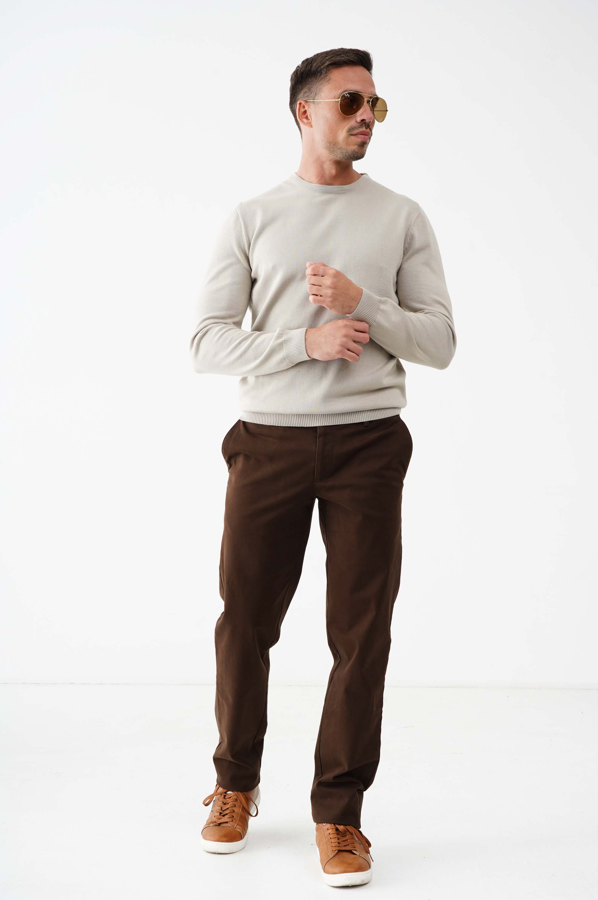 Светр зі 100% бавовни з круглою горловиною