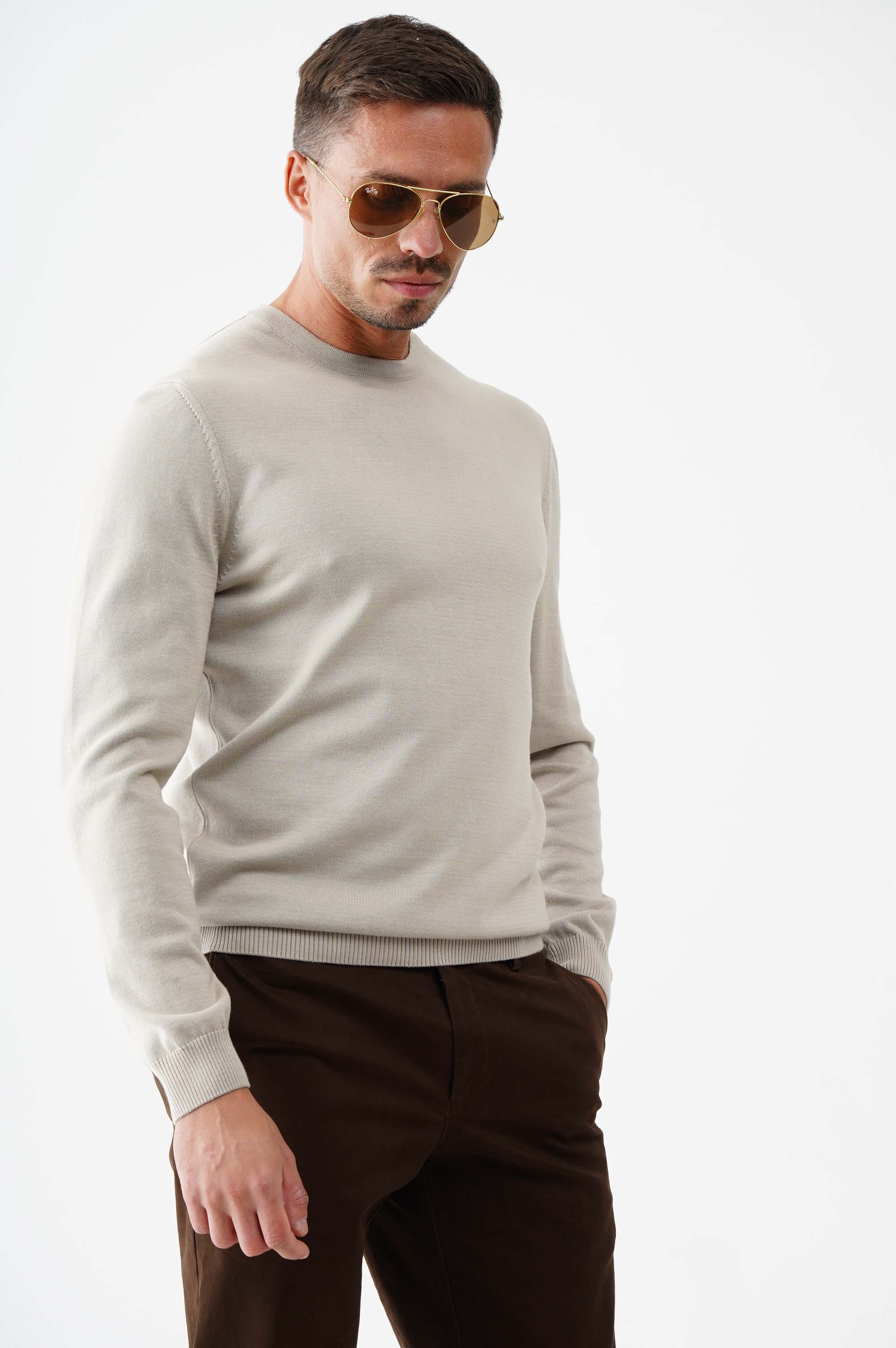 Светр зі 100% бавовни з круглою горловиною