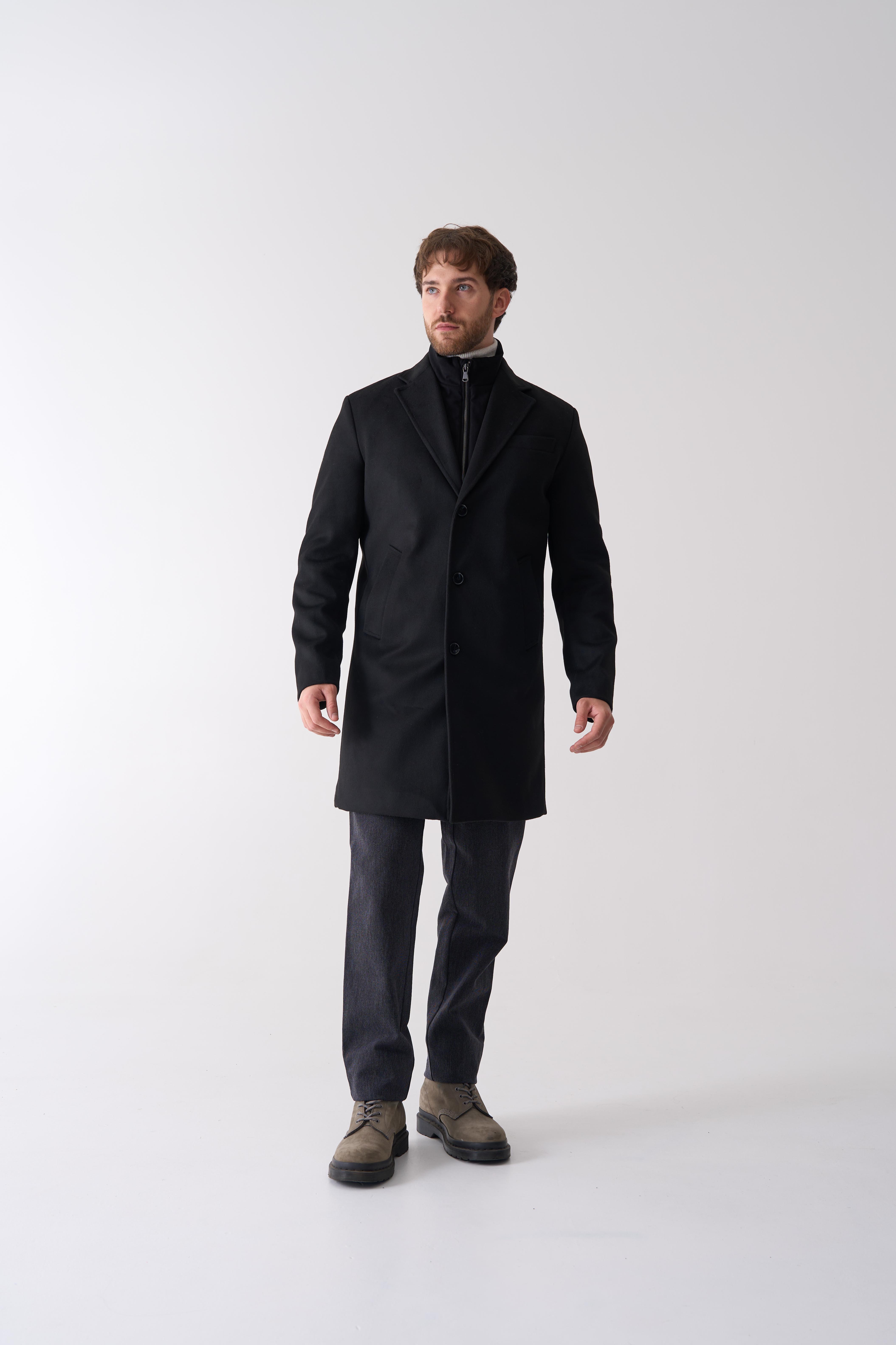 Пальто довге зі змішаної тканини