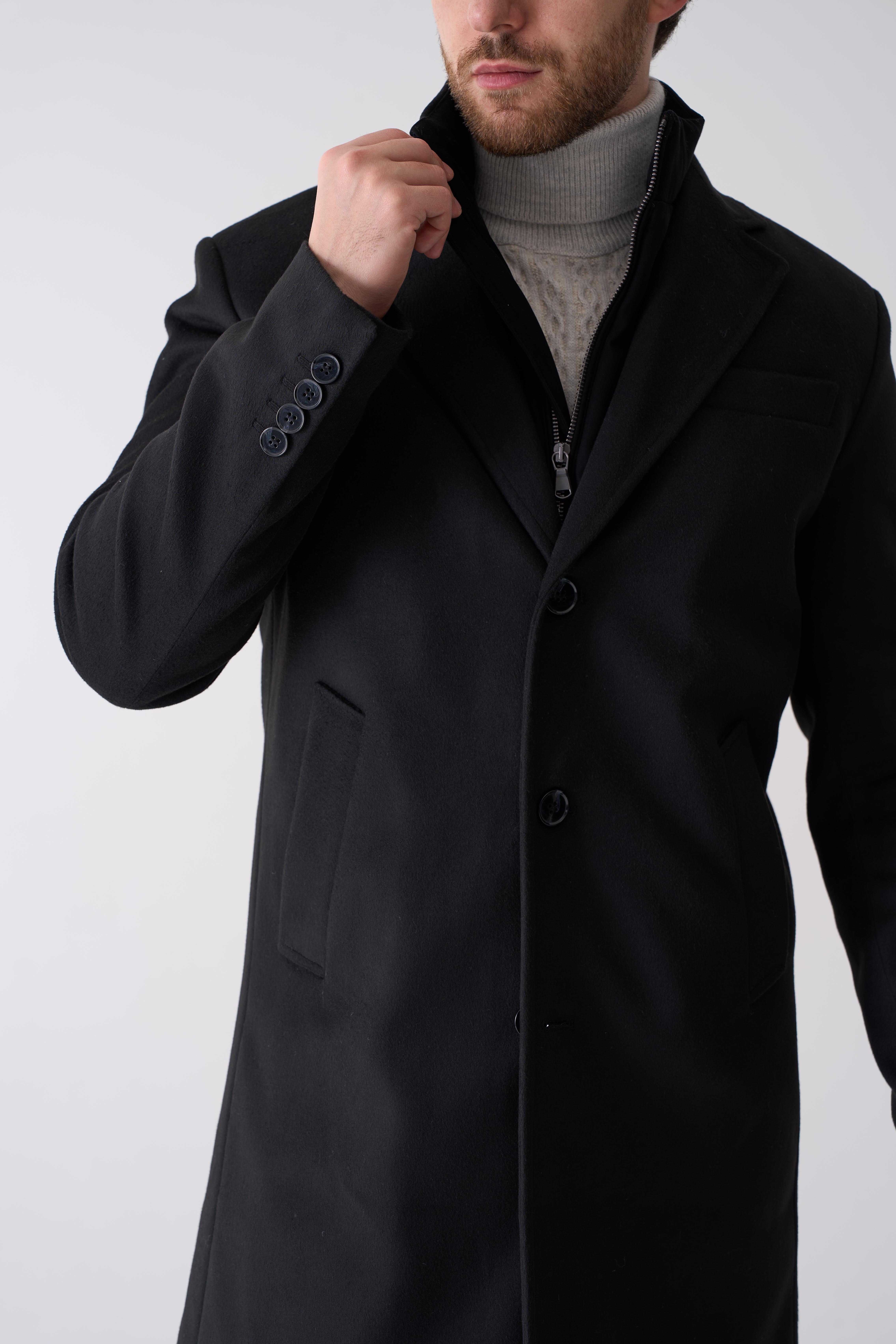 Пальто довге зі змішаної тканини